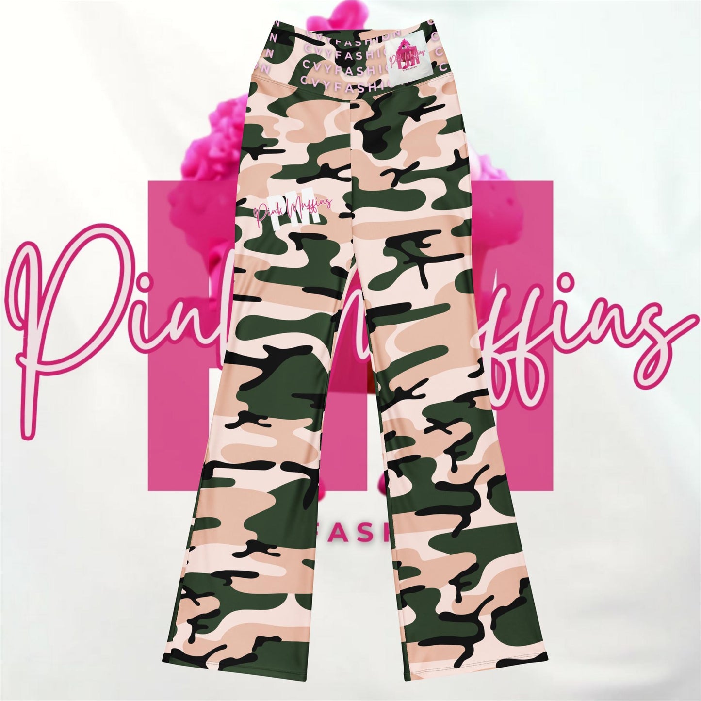 PM4US Pink Camo Mom's Flare leggings