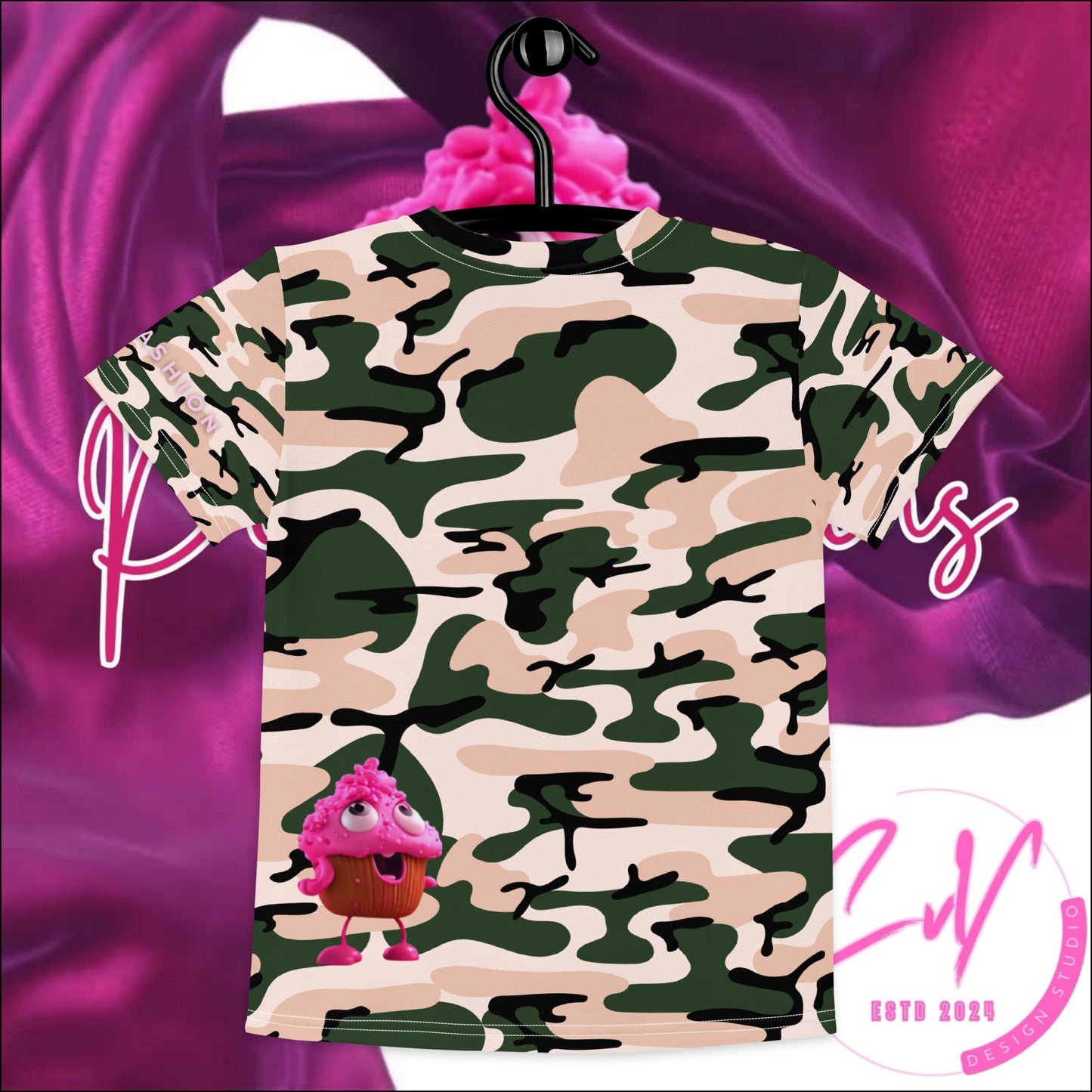 PM4US - Pink Camo Kids/Toddler crew neck t-shirt