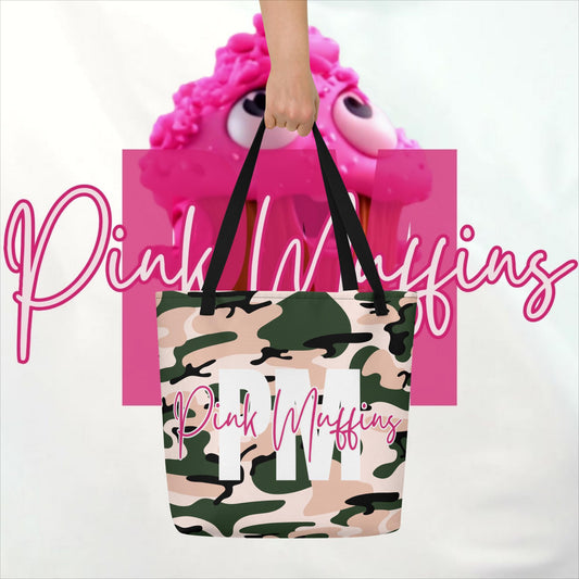 PMP Pink Camo Large Gym Tote Bag