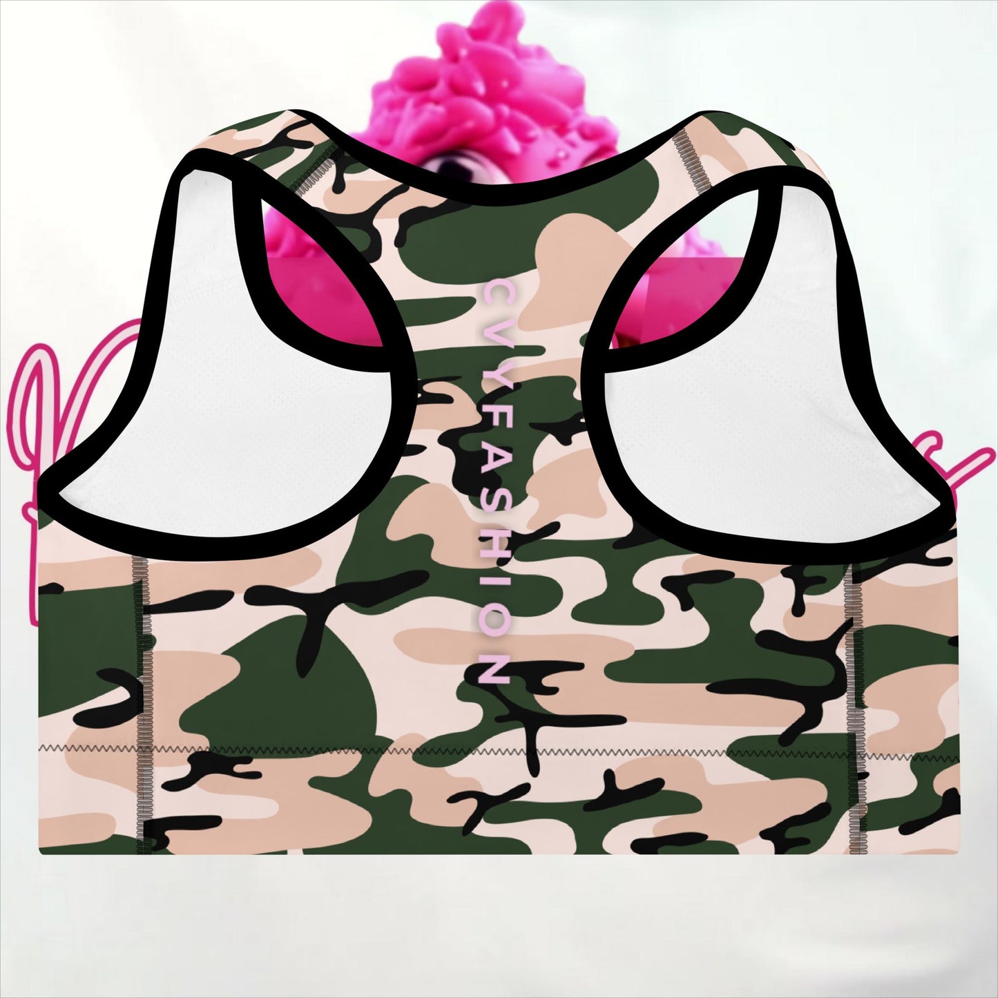 PM4US Pink Camo Mom's Padded Sports Bra