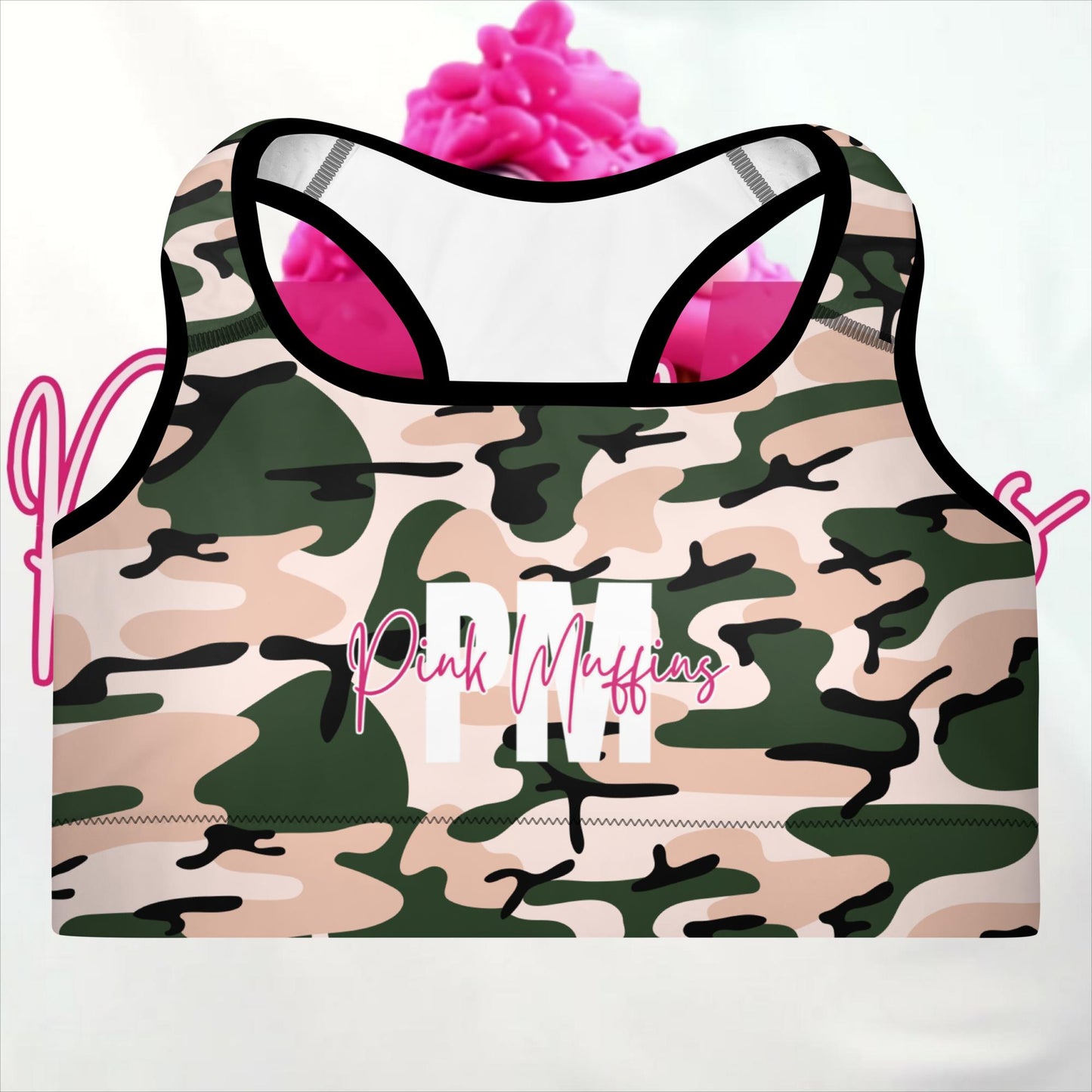 PM4US Pink Camo Mom's Padded Sports Bra