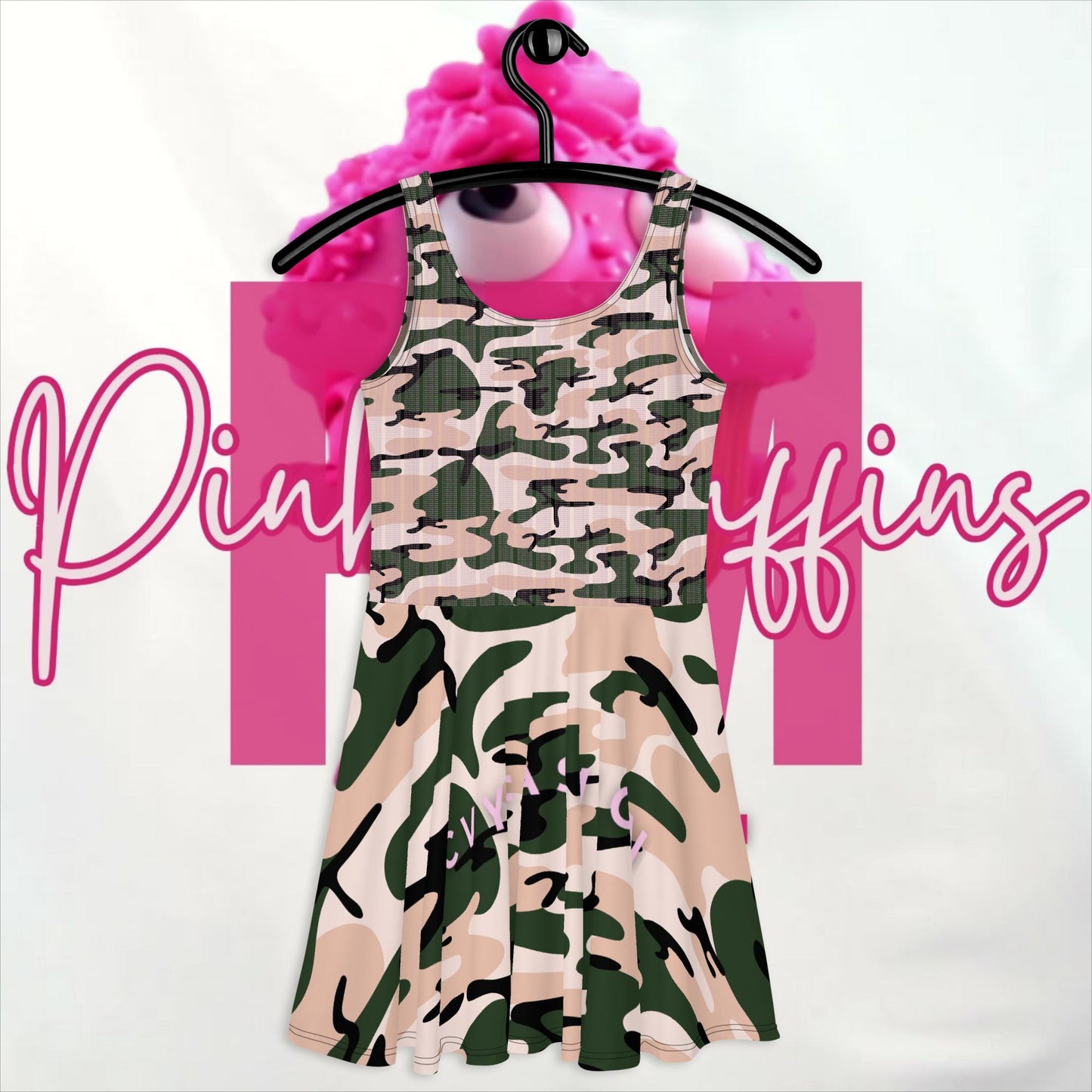 PM4US Pink Camo Mom's Skater Dress