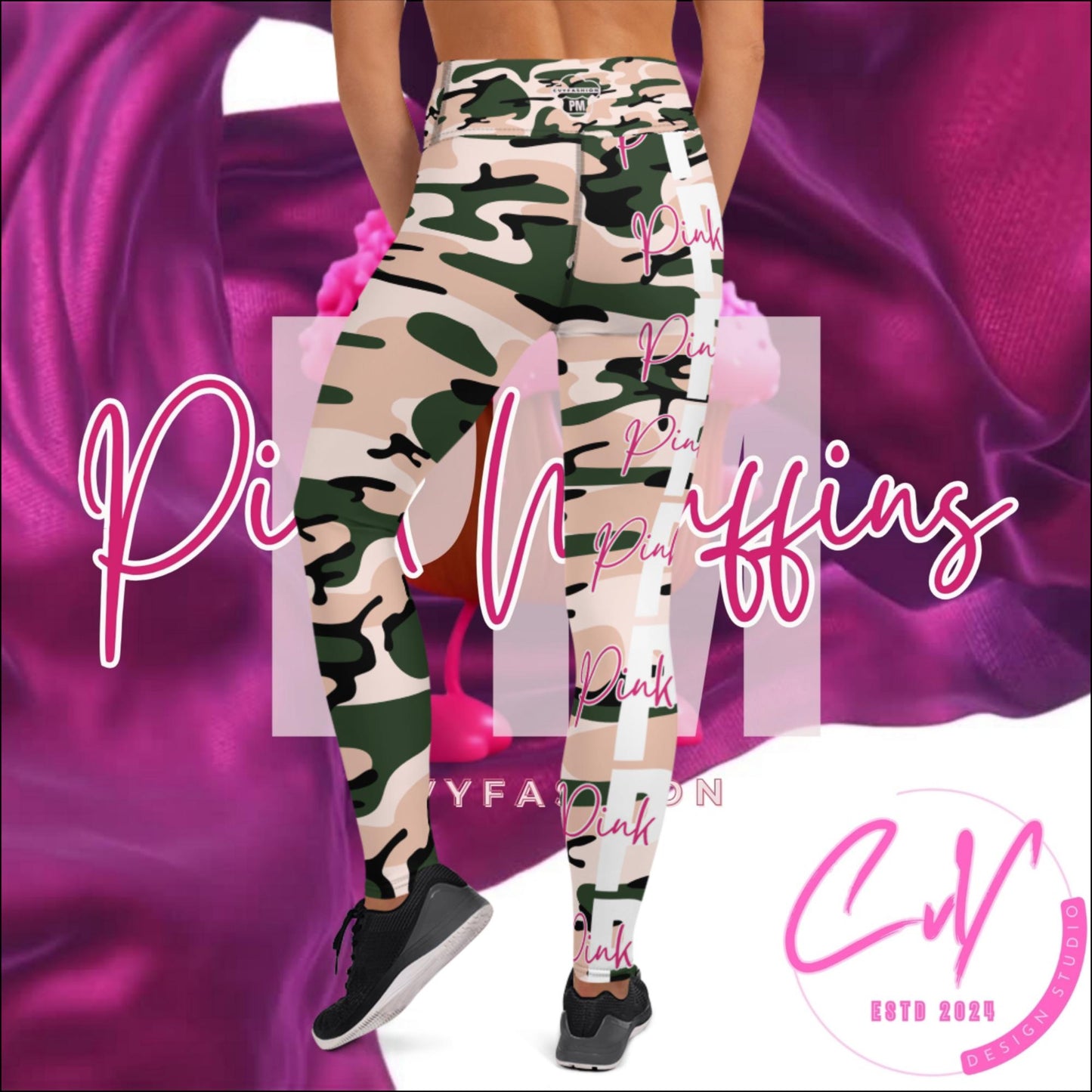 PM4US - Pink Camo Mom's Yoga Leggings