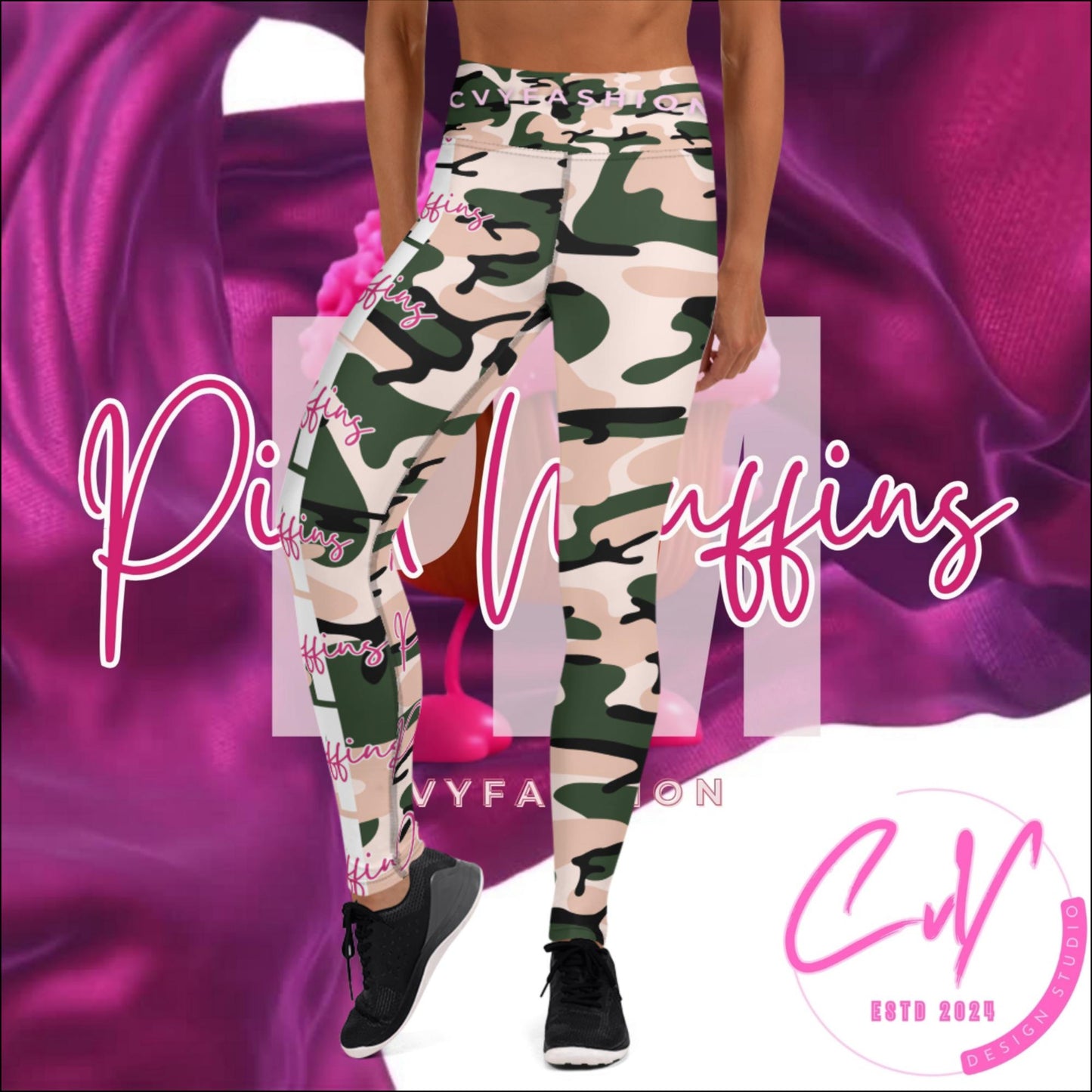 PM4US - Pink Camo Mom's Yoga Leggings