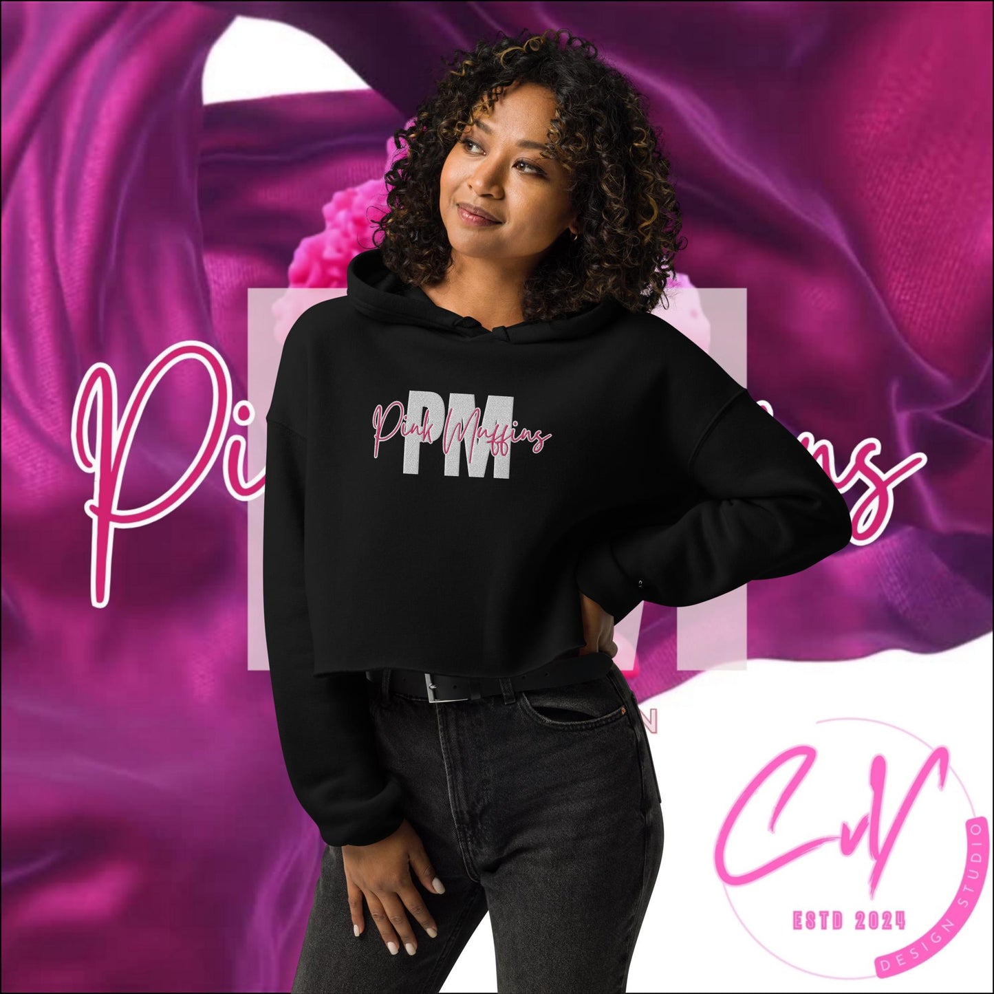 PMP Mom's  Multi-Colors Crop Hoodie