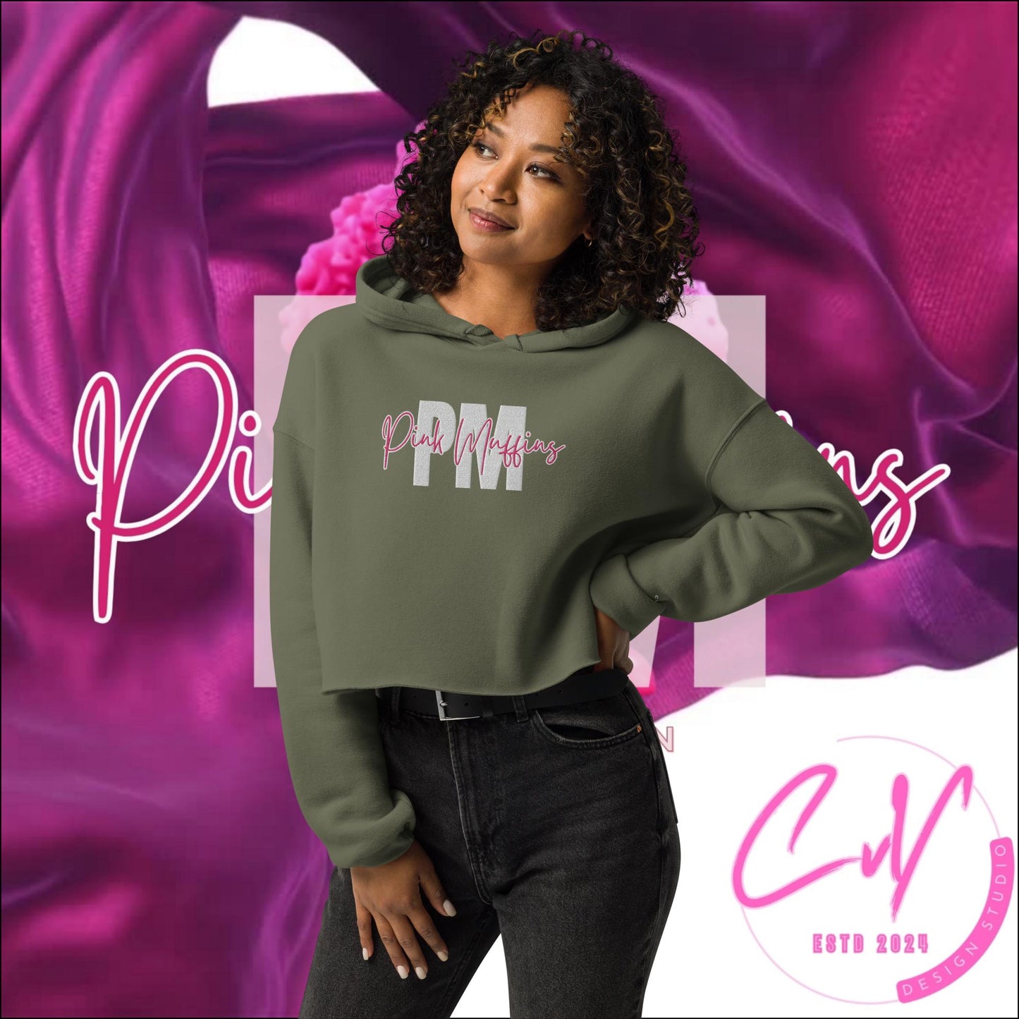 PMP Mom's  Multi-Colors Crop Hoodie