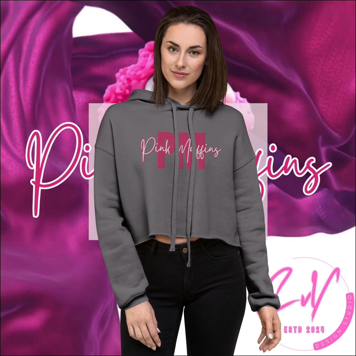 PMP Mom's Multi-Colors Crop Hoodie